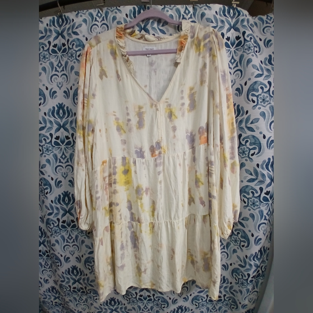 True Craft Cream and Purple Dress